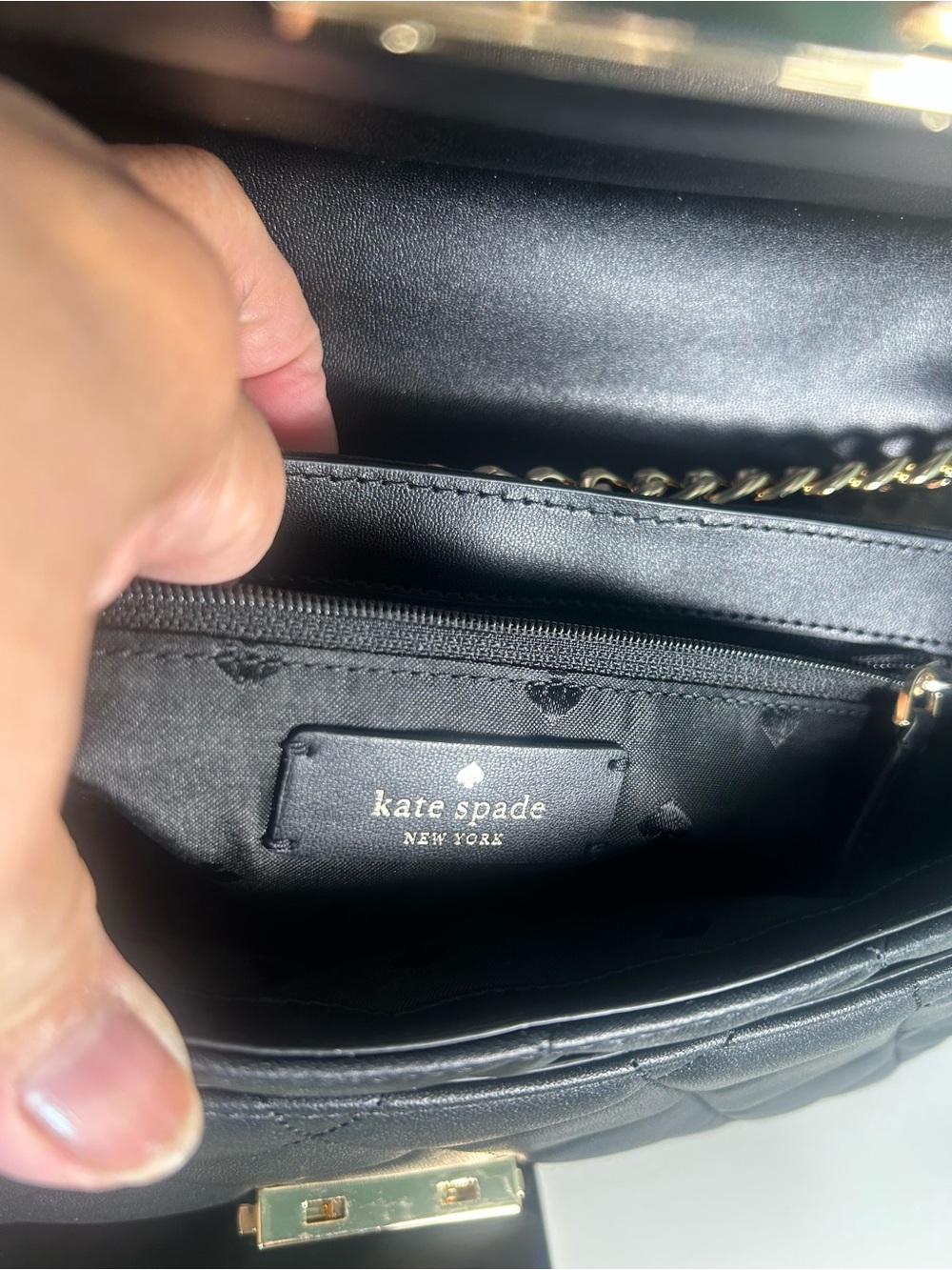 Kate spade quilted Balck shoulders/ crossbody bag Kate spade Black Quilted shou/ - Picture 8 of 8